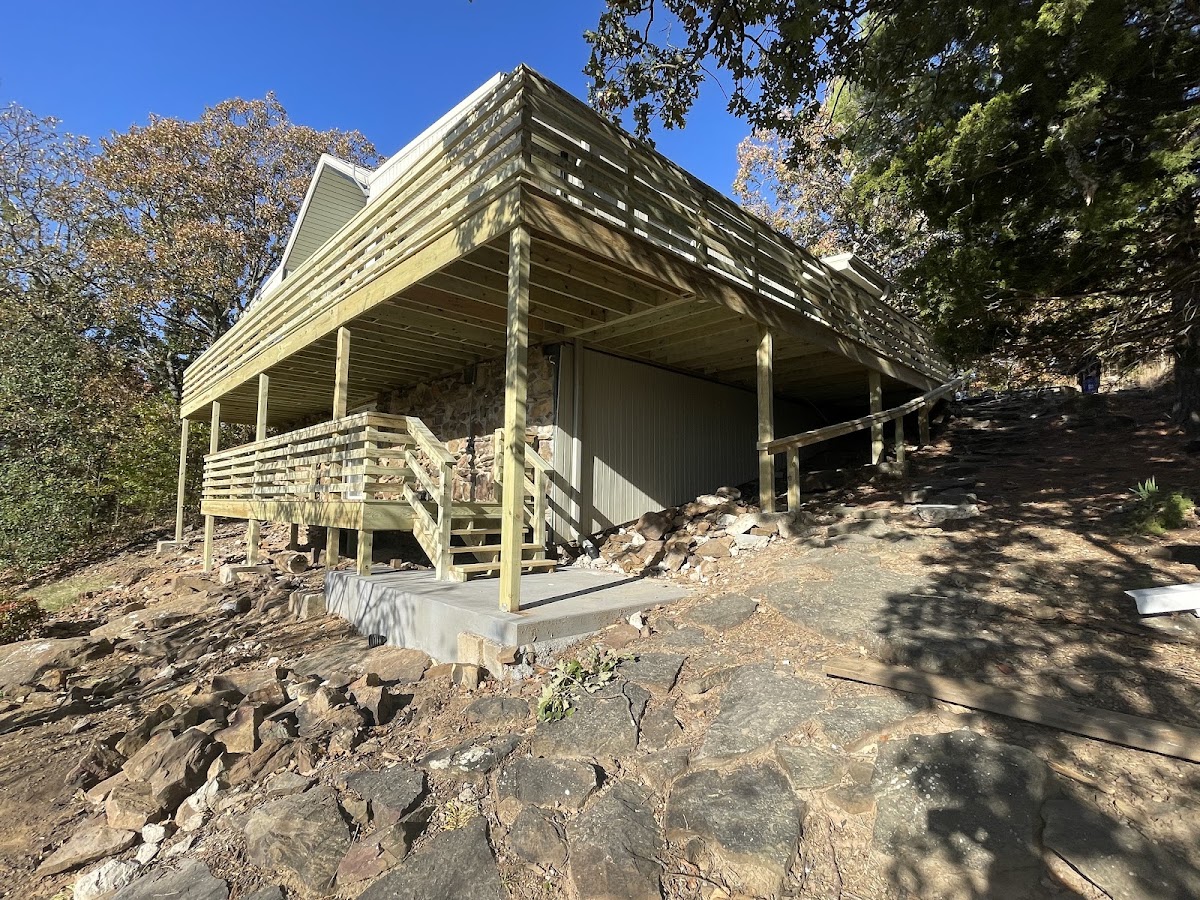 Large elevated custom wood deck built by Okie Decks in Green Country Oklahoma